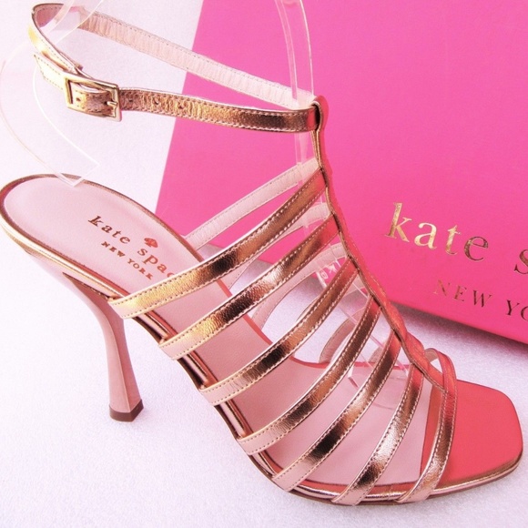 kate spade Shoes - new KATE SPADE 7,5 rose gold leather sandals heels